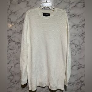 PacSun Women's Pullover Sweater White Size S Longer Fit Crew Neck Zip Sides